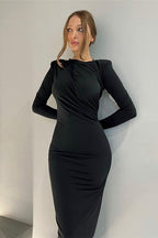 Crew Neck LongSleeve Bodycon Dress