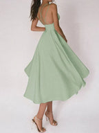 Yessica Elevated Dress with V Neck and Straps Evening Wear Edit