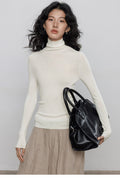 Soft Wool Turtleneck Fitted Stretchy Base Layer