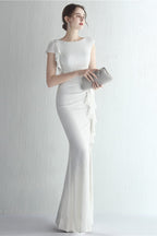 Glitter High Neck Mermaid Slit Formal Dress