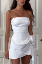 Strapless Floral Slim Evening Elegant Party Dress