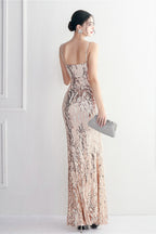 Intricate Beadwork Figure Hugging Gown Formal Dress