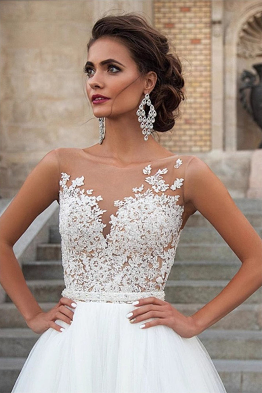 Elegant Minimalist Lace Wedding Dress