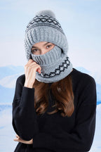 Chunky Knit Balaclava Scarf with Hat