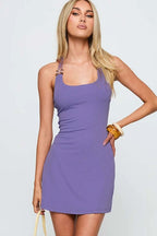 Beaded Halter TieUp Mini Dress