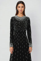 Jarety Long Sleeve Beaded Maxi Dress