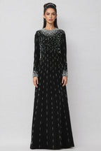 Jarety Long Sleeve Beaded Maxi Dress