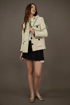 Beige Buttun-Up Patched Pockets Jacket