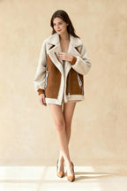 Harajuku Faux Leather Fur Patchwork Coat