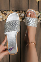 Fashionable Colorful Woven Beach Flat Sandals