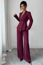 Long Sleeve Two Piece Blazer Pants Set