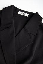 Black Button Detail Short Sleeve Blazer Dress