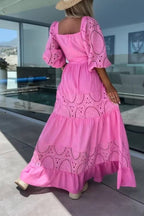 Loose Lace Hollow Long Skirt