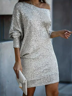 Dayana Aesthetic Party Contrast Sequin Dress Statement Occasion Edit