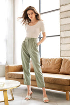 Everly Pistachio Cuffed Trousers