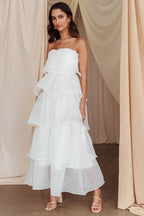 Estefanía Timeless Sunlit Ruffle Cascade Dress Elevated Occasion Wear