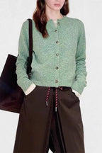 Wool Blend Bright Color Cardigan