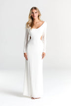 Backless Chain Long Sleeve Split Party Dress