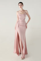 Satin Spaghetti Strap Mermaid Party Dress