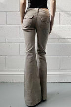 Edgy Low Waist Utility Bootcut Jeans