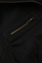 Casual Girdling Waist Black Jacket