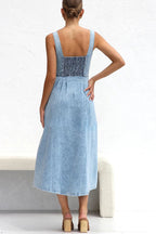 High Waist ALine Denim Dress