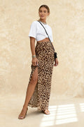 Elegant Leopard Print Slim ALine Skirt