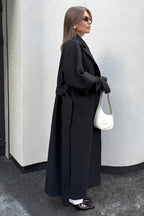 Long Belted Relaxed Overcoat