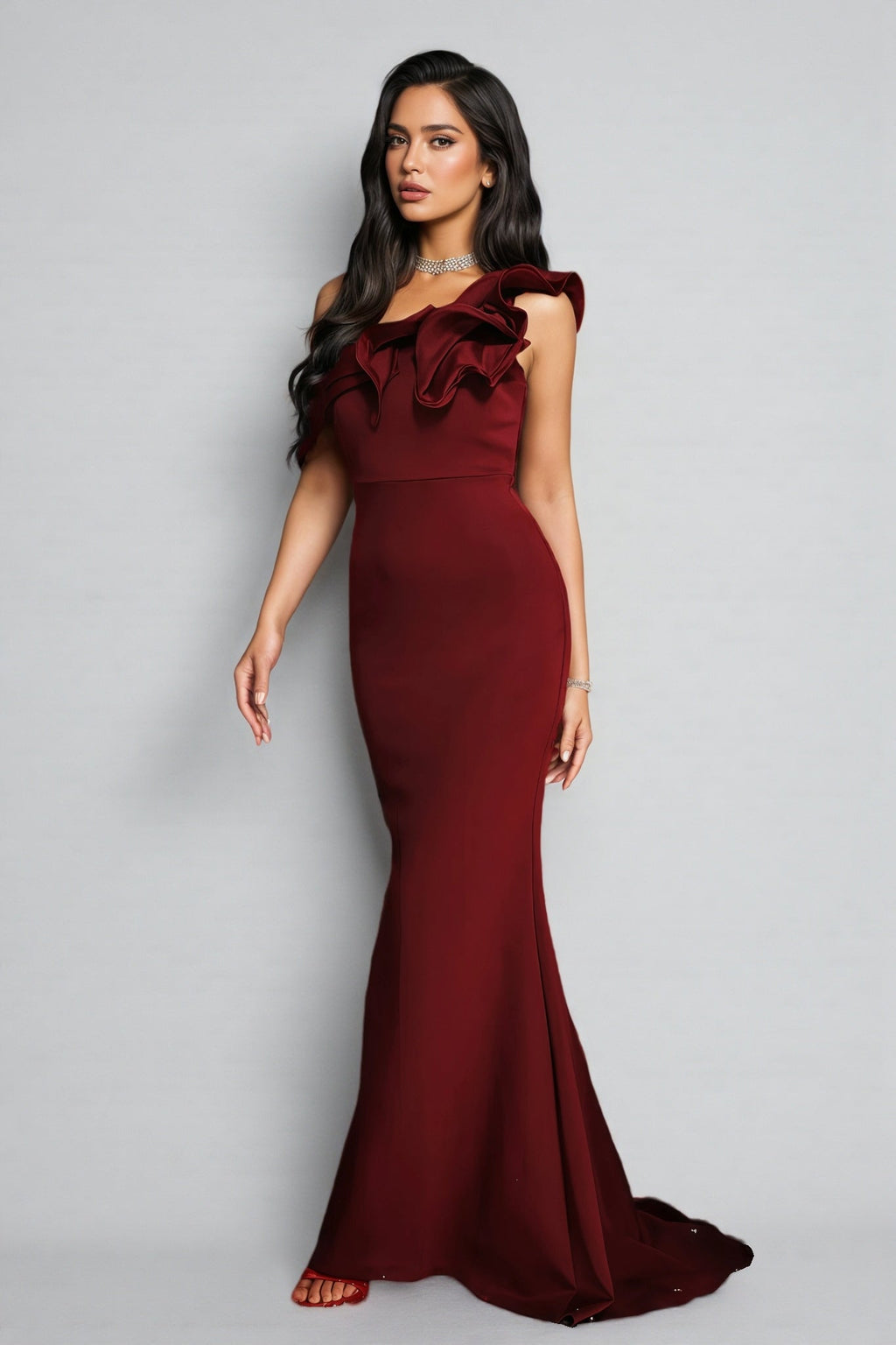 Lcey Sleeveless Ruffled Backless Maxi Dress