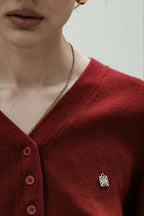Vintage Embroidered Knit Cardigan