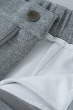 Relaxed Fit Curved Hem Thermal Knit Pants