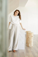 Business Essential Ivory Wide Slacks