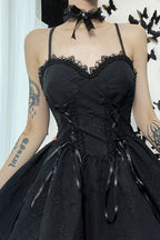 Lace Trim Slip Gothic Dress