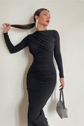 Crew Neck LongSleeve Bodycon Dress
