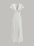 Polka Dot Lace-Trim Dress