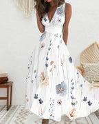 Viviana Premium Floral Dress Sleeveless Designer Edit