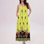 Vilma Timeless Printed Long Dress Elevated Occasion Wear