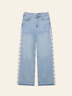 Anaisha Crochet Patch Wide-Leg Jeans