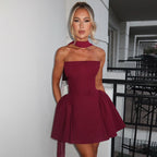 Skylene Mini Dress Maroon