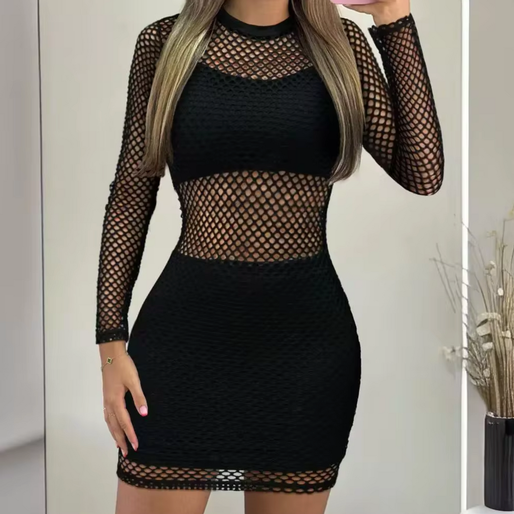 Esther Chic Bodycon Mini Dress Made of Mesh Fabric Premium Wardrobe Essential