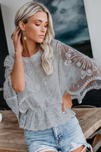 Better By The Day Lace Embroidery Short Sleeve Top - 5 Colors