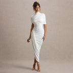 Deardorff Midi Dress White