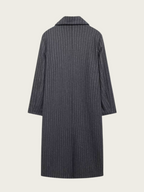Kassidee Striped Lapel Long Coat