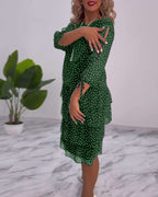 Verónica Chic Dress with Dot Print Silhouette Collection