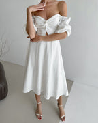 Fae Off Shoulder Dress White