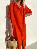 Casual Loose Button Dress