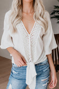 Bali Daydream V-neck Lace Half Sleeve Shirt