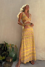 Brighter Side V-Neck Cutout Maxi Dress - 4 Colors