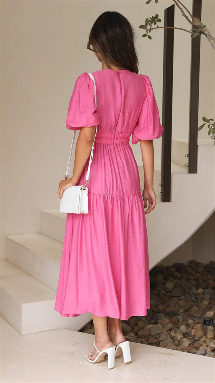 Brunch It Right Midi Dress Rose Red
