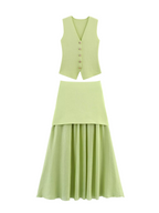 Renee Button Midi Skirt Set